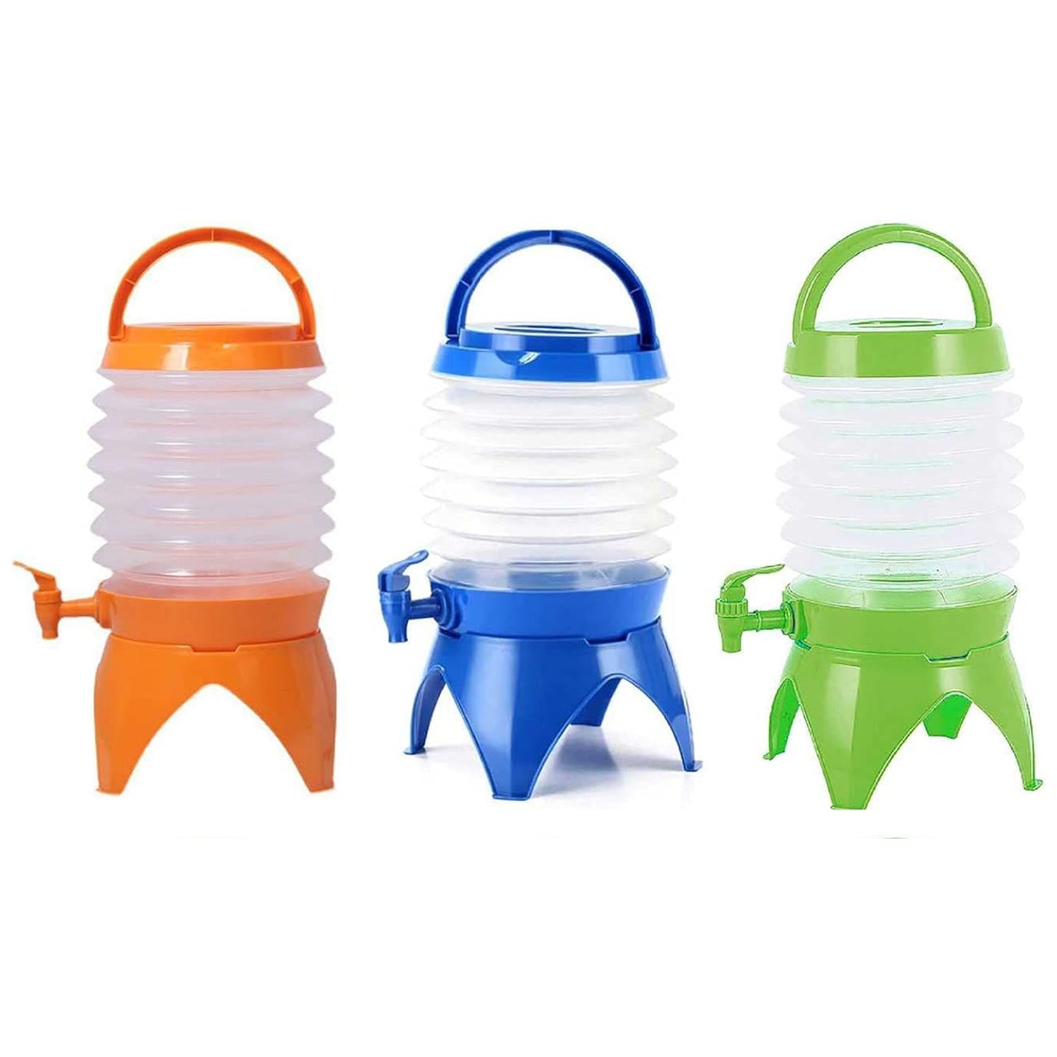 Plastic Collapsible Beverages Container with Tap Cold Drink Dispenser Folding Water Storage Water Jug Tank for Home and Outdoor Party Traveling Picnic (3.5 Litter/ Multicolor) Plastic Collapsible Beverages Container with Tap Cold Drink Dispenser Folding Water Storage Water Jug Tank for Home and Outdoor Party Traveling Picnic (3.5 Litter/ Multicolor)
